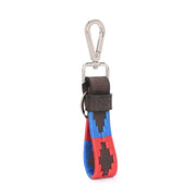 West Port Premium Leather Handcrafted Keychain (WP-KEYCHAIN-03-RED-BLUE)