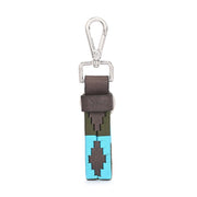 West Port Premium Leather Handcrafted Keychain (WP-KEYCHAIN-04-BLUE-GREEN)