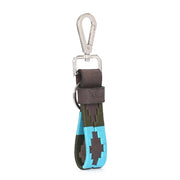West Port Premium Leather Handcrafted Keychain (WP-KEYCHAIN-04-BLUE-GREEN)
