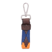 West Port Premium Leather Handcrafted Keychain (WP-KEYCHAIN-05-NAVY-ORANGE)