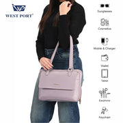 West Port Premium Shoulder Handbag for Women (WP-LINEA-PEACH)