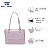 West Port Premium Shoulder Handbag for Women (WP-LINEA-PEACH)
