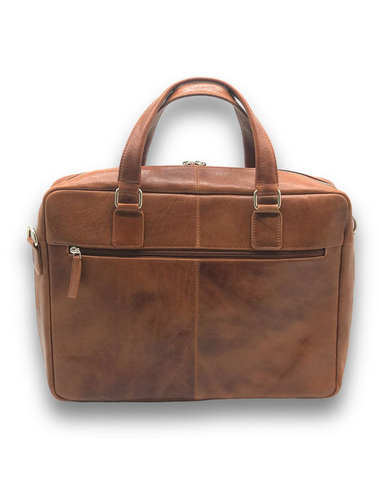 M-BG-ISC-02 TAN - WEST PORT LAPTOP BAG