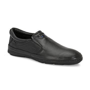 Men Premium Leather Slip-On Formal Shoes (Yoga-05-Black)