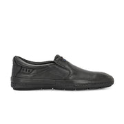 Men Premium Leather Slip-On Formal Shoes (Yoga-05-Black)