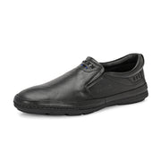 Men Premium Leather Slip-On Formal Shoes (Yoga-05-Black)