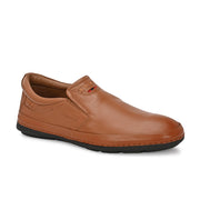 Men Premium Leather Slip-On Formal Shoes (Yoga-05-Tan)