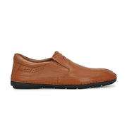 Men Premium Leather Slip-On Formal Shoes (Yoga-05-Tan)