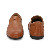 Men Premium Leather Slip-On Formal Shoes (Yoga-05-Tan)