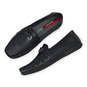 Men Premium Leather Blue Slip on Loafer (V-Class-11-Blue)