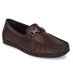 Men Premium Leather Brown Slip On Loafer (V-Krebs-11)