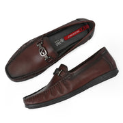 Men Premium Leather Brown Slip On Loafer (V-Class-11-Brown)