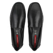 Men Premium Leather Black Slip On Loafer (V-Class-01-Black)