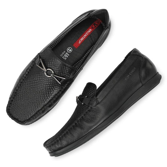 V-KREBS-41 BLACK MEN LEATHER LOAFER