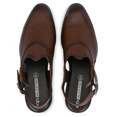 Men Premium Leather Brown Ethnic Sandal (Flight-31)