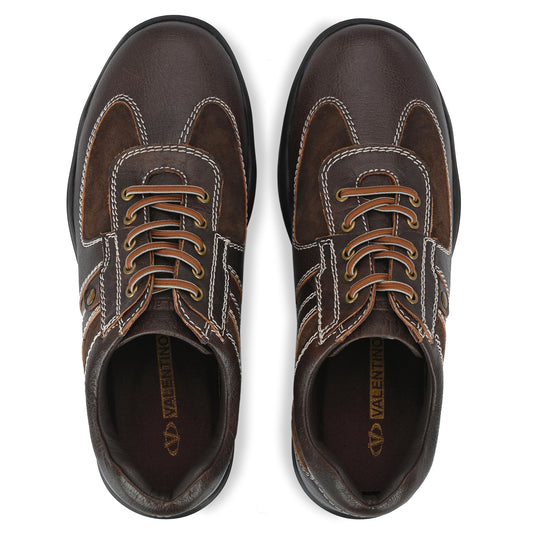 Men Premium Leather Brown Casual Derby Shoes (NonTop-50)