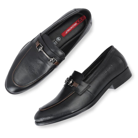 FLIGHT-10 MEN LEATHER BLACK CASUAL SLIP ON