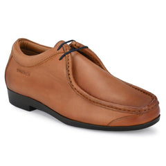 Men Premium Leather Cognac Casual Derby Shoes (Maik-50)