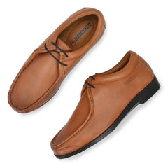 Men Premium Leather Cognac Casual Derby Shoes (Maik-50)